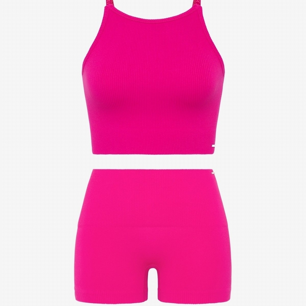 Savage X Fenty Hot Pink Ribbed Set